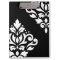 Scroll Damask Art I White on Black