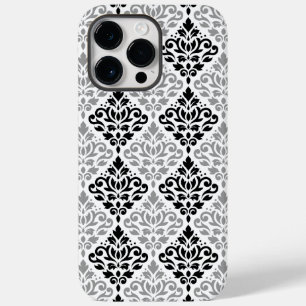 Scroll Damask Big Pattern Black Grey White Case-Mate iPhone 14 Pro Max Case