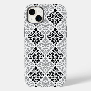 Scroll Damask Big Pattern Black Grey White Case-Mate iPhone 14 Plus Case