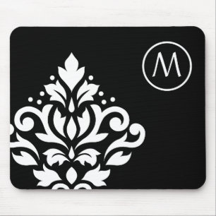 Scroll Damask Off-set I (Initial) WB Mouse Pad