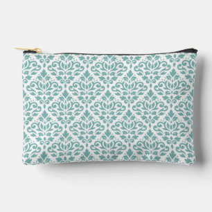 Scroll Damask Teal Pattern Accessory Pouch