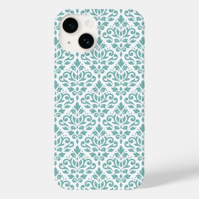Scroll Damask Teal Pattern Case-Mate iPhone Case (Back)
