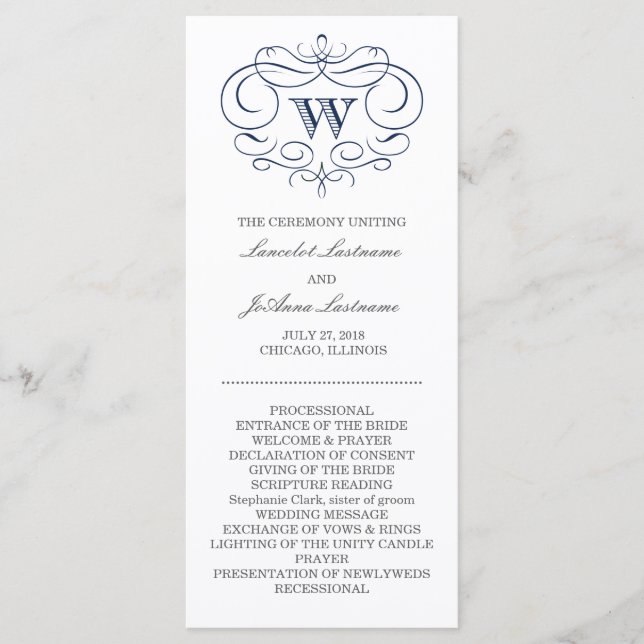 Scroll Frame Wedding Program (Front)