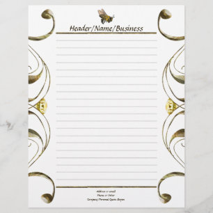 Scroll Honey Bee Lined