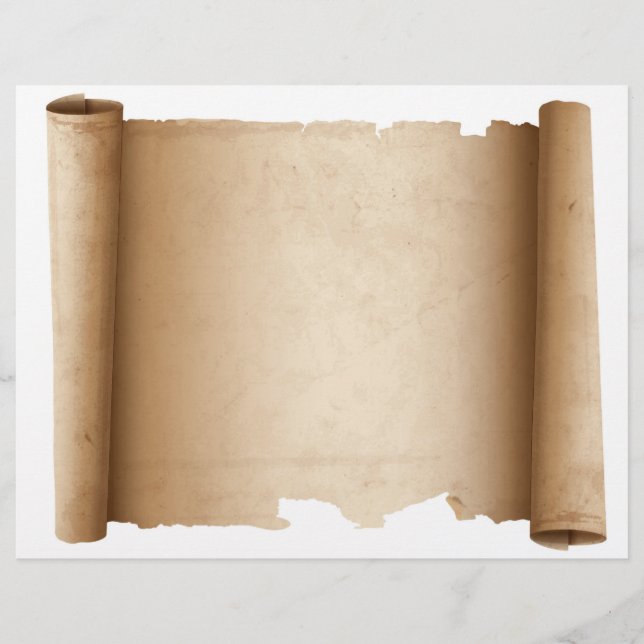 Scroll Horizontal Vintage Paper Letterhead (Front)