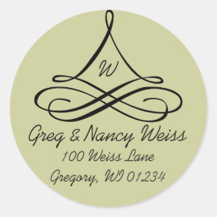 Scroll Ornament Address Label Stickers