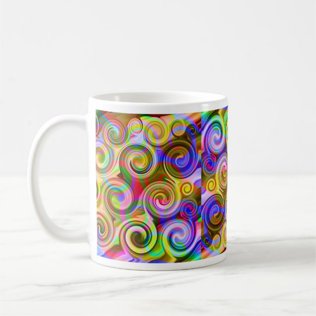 Scroll Pastel geometrical abstract   Coffee Mug (Left)