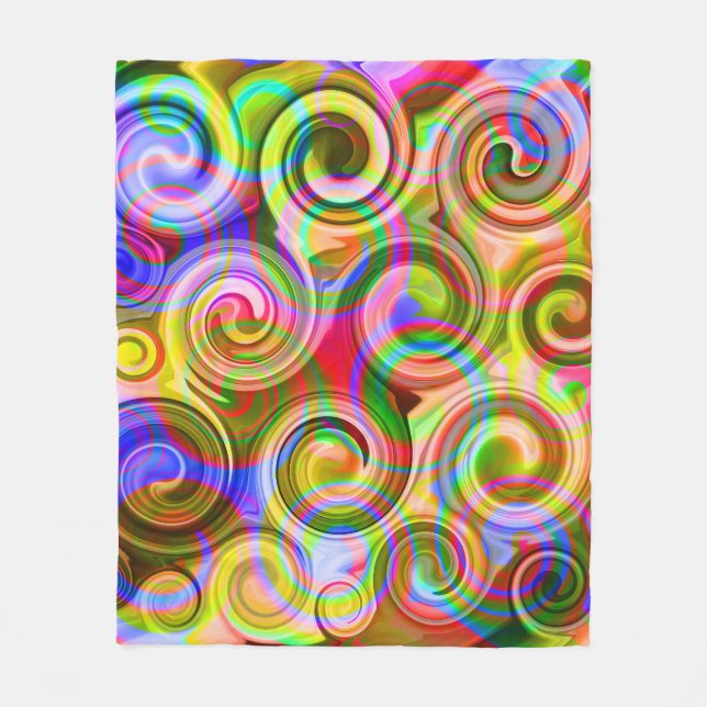 Scroll Pastel geometrical abstract Fleece Blanket (Front)
