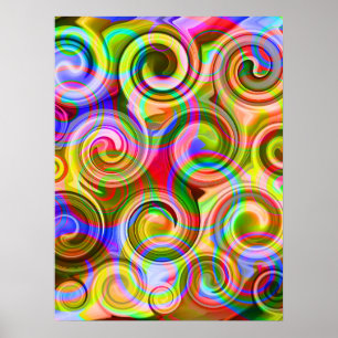 Scroll Pastel geometrical abstract Poster