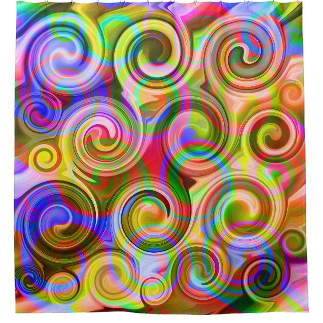 Scroll Pastel geometrical abstract  Shower Curtain (Front)