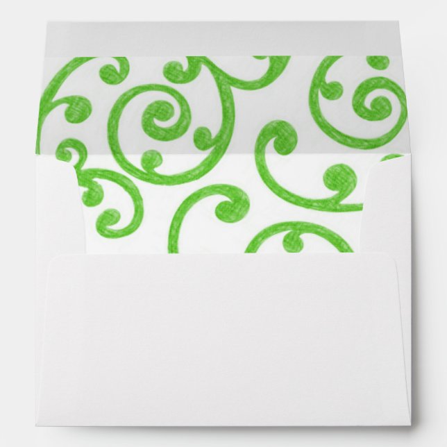 Scroll Pattern Green Envelopes (Back (Bottom))