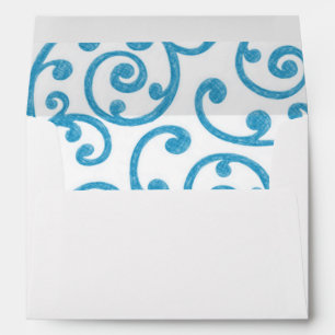 Scroll Pattern Turquoise Envelope