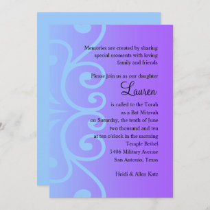 Scroll Patterned Gradient in Purple with Any Colou Invitation