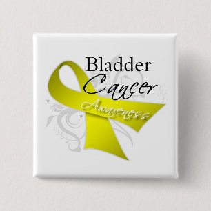 Scroll Ribbon Bladder Cancer Awareness 15 Cm Square Badge