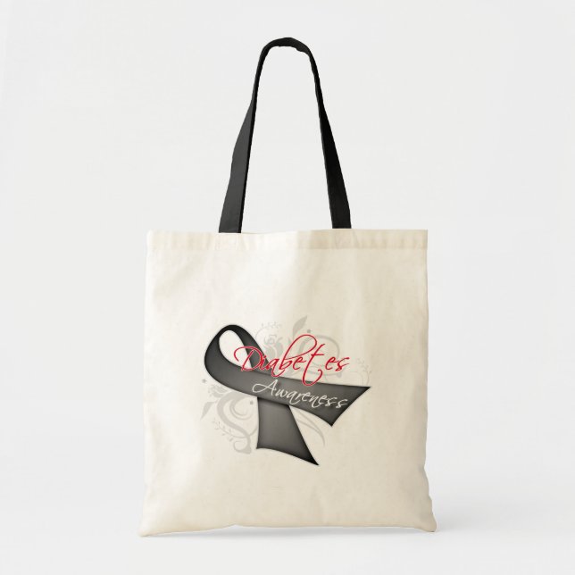 Scroll Ribbon - Diabetes Awareness Tote Bag (Front)