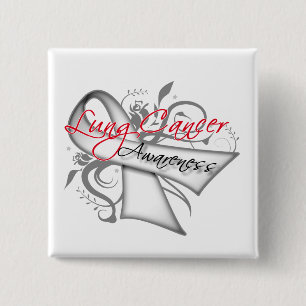 Scroll Ribbon Lung Cancer Awareness 15 Cm Square Badge