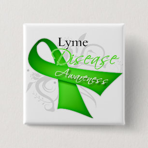 Scroll Ribbon - Lyme Disease Awareness 15 Cm Square Badge