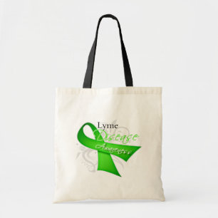 Scroll Ribbon - Lyme Disease Awareness Tote Bag