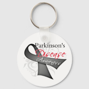 Scroll Ribbon - Parkinson's Disease Awareness Key Ring
