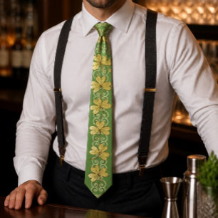 Scroll & Shamrock Men's Tie No 2