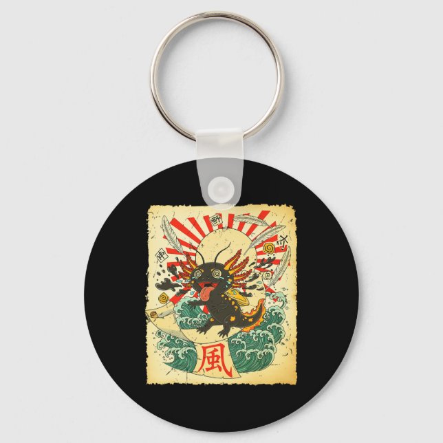 Scroll-surfing Firefly Screwll  Key Ring (Front)
