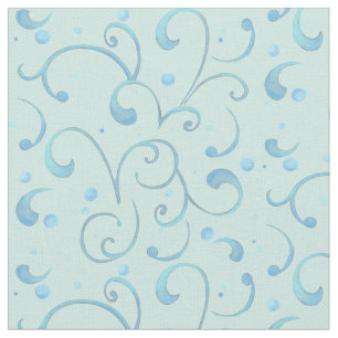 Scroll Swirl Dot Aqua Blue Nursery Baby Cute Whale Fabric
