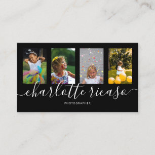 Scroll Typography 4 Photo Template Personalised Business Card