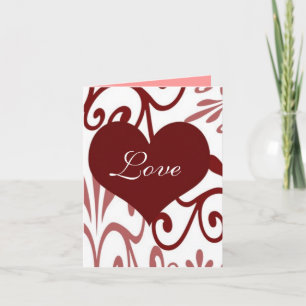 Scroll Valentine-English Holiday Card