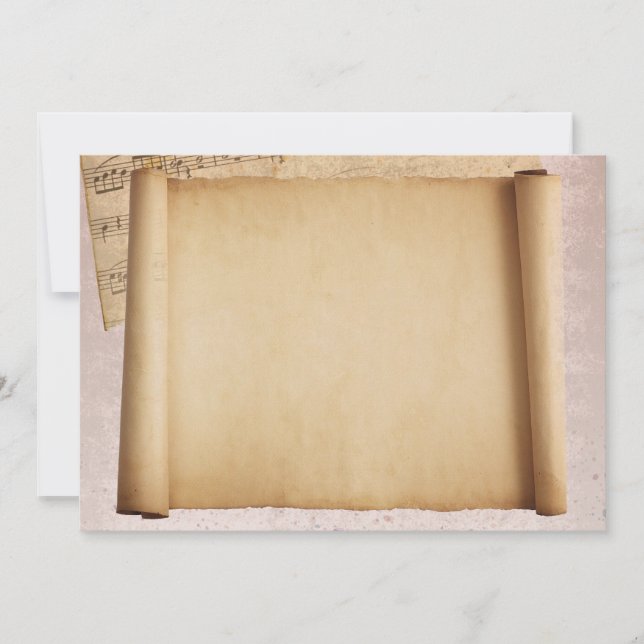 Scroll with musical notes invitation (Front)
