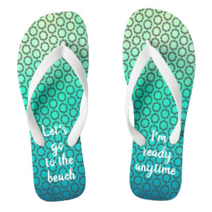 Scrolled Frames Turquoise Ombre Thongs