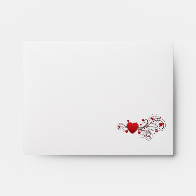 Scrolled Heart on White Envelopes (Front)