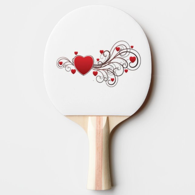 Scrolled Heart Ping Pong Paddle (Back)