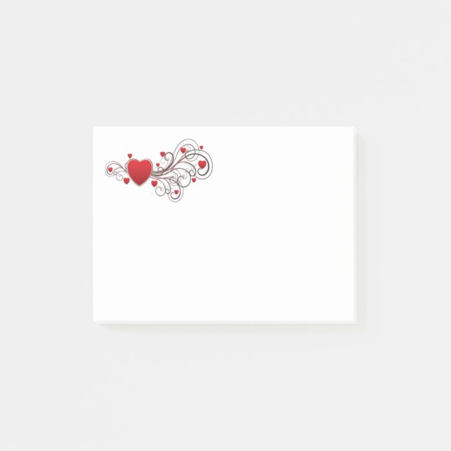 Scrolled Heart Post-it Notes (Front)