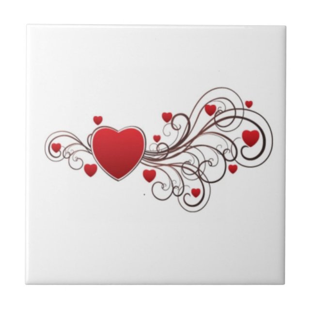 Scrolled Heart Tile (Front)