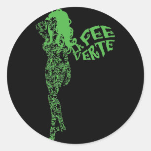 Scrolled La Fee Verte Classic Round Sticker