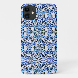 Scrolled Leaf Blue iPhone 11 Case