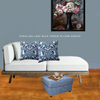 Scrolled Leaf-Blue