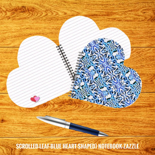 Scrolled Leaf Blue Notebook