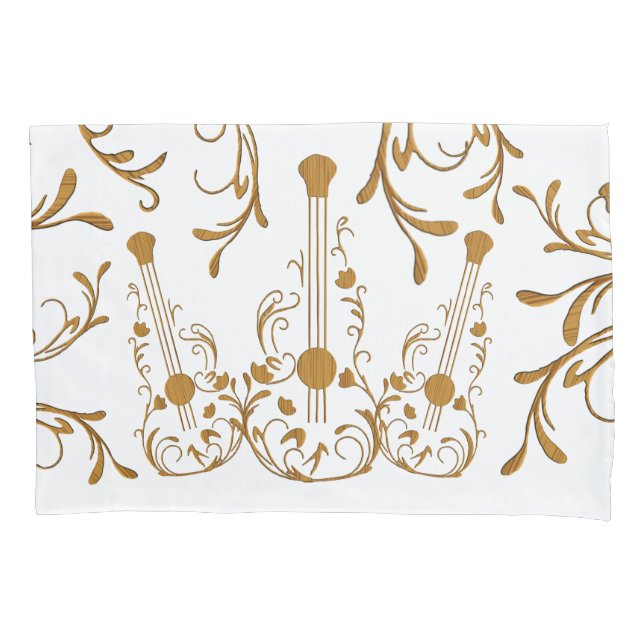 Scrolled Wood Guitars Pillowcase (Front)