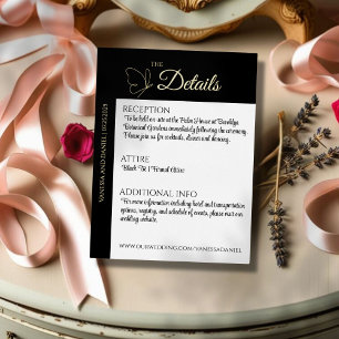 Scrolling Butterfly Wedding Foil Enclosure Cards