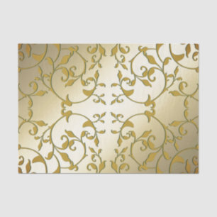 Scrolling Gold Leaves Tissue Paper