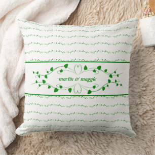 Scrolling Hearts Monogrammed Cushion