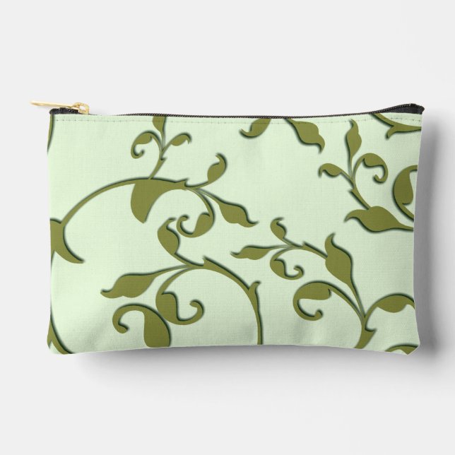 Scrolling Olive Leaves Accessory Pouch (Front)