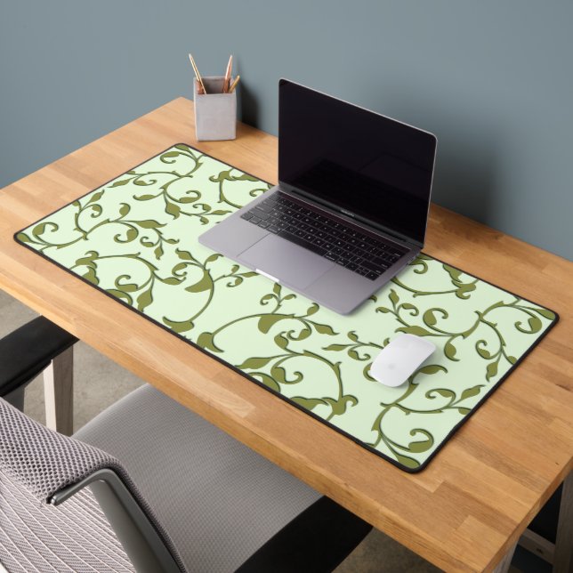 Scrolling Olive Leaves Desk Mat (Office 2)