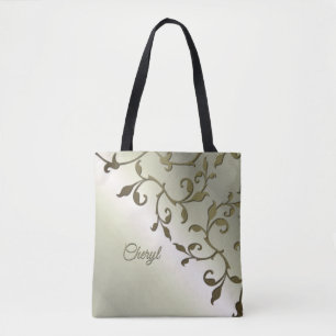 Scrolling Olive Leaves Personal Tote Bag