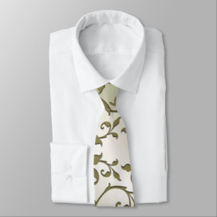 Scrolling Olive Leaves Tie