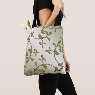 Scrolling Olive Leaves Tote Bag