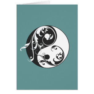 Scrolling Yin & Yang (black)