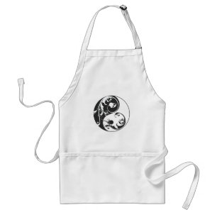 Scrolling Yin & Yang (black) Standard Apron
