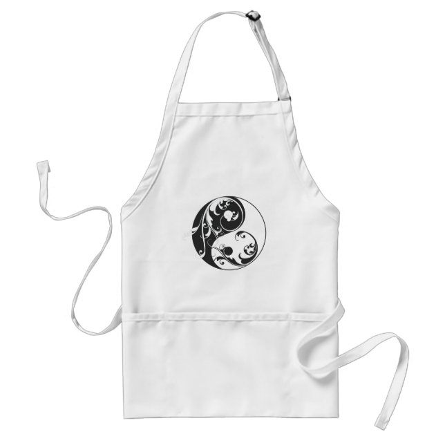 Scrolling Yin & Yang (black) Standard Apron (Front)